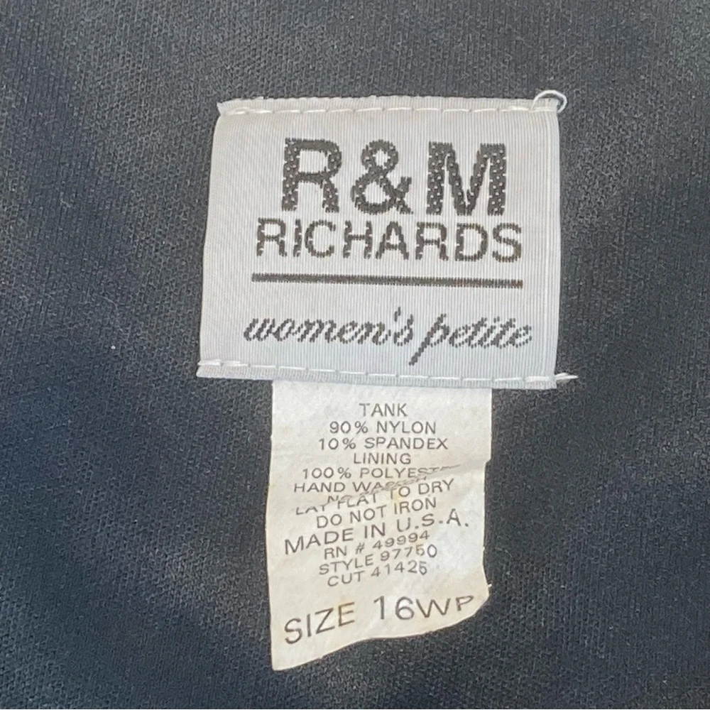 R&M Richards VTG 90s Glam Black Sequin Sleeveless Nylon Blend 16 WP NWOT